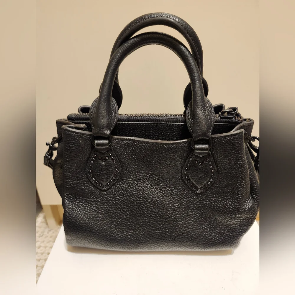 Aimee Kestenberg Black Studded Leather Crossbody Satchel - Picture 6 of 9
